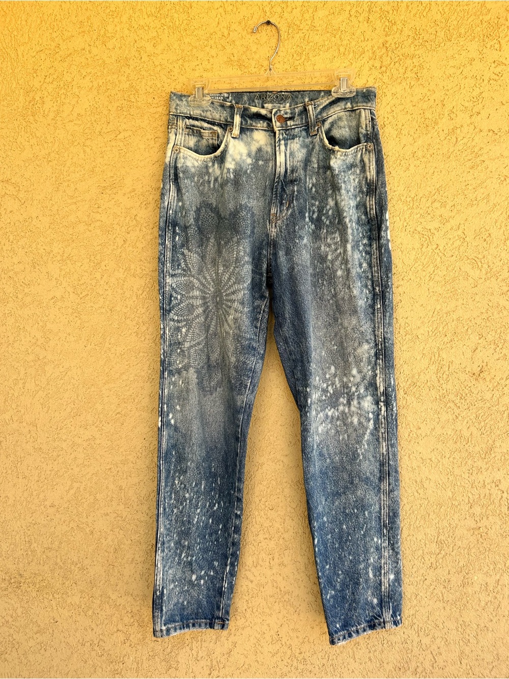 Handmade Bleach Dyed Arizona Jean Co. Mom Jeans Size 7